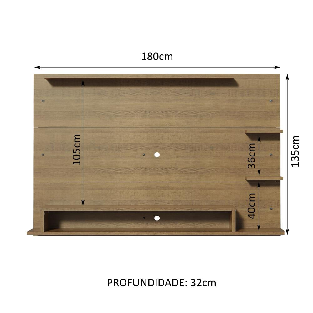 Painel para TV até 60 Polegadas Madesa Alfa com Nicho - Rustic Rustic