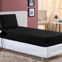 Jogo De Cama Solteiro Nobre 2 Peças Lençol Com Elástico De 30cm De Altura Malha 100% Algodão - Preto