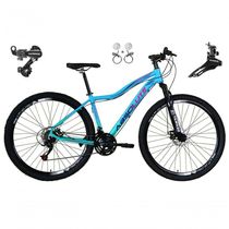 Bicicleta Aro 29 Absolute Hera Feminina 24v Alumínio Câmbios Shimano Freio Hidráulico Azul-Verde 15