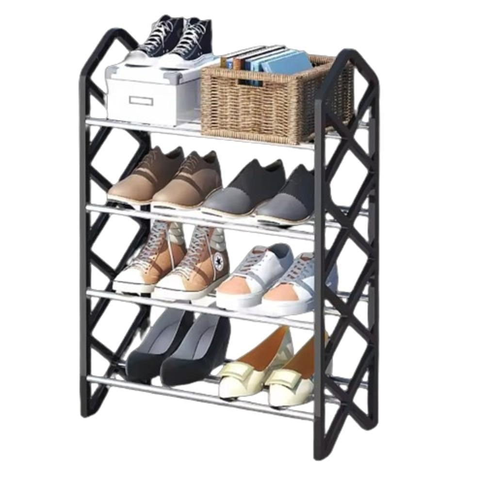 Sapateira 8 Pares Com 4 Prateleiras Organizador Para Sala E Quarto