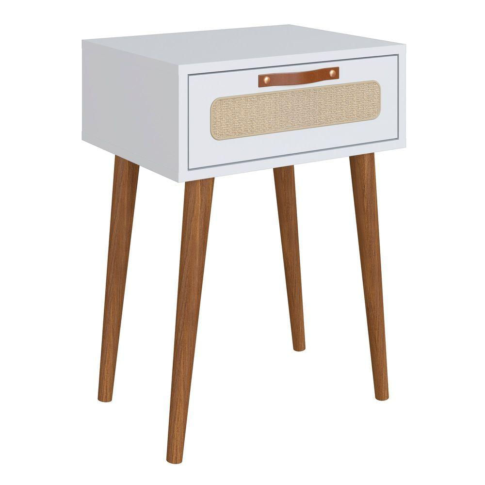 Mesa Cabeceira Retrô Branco