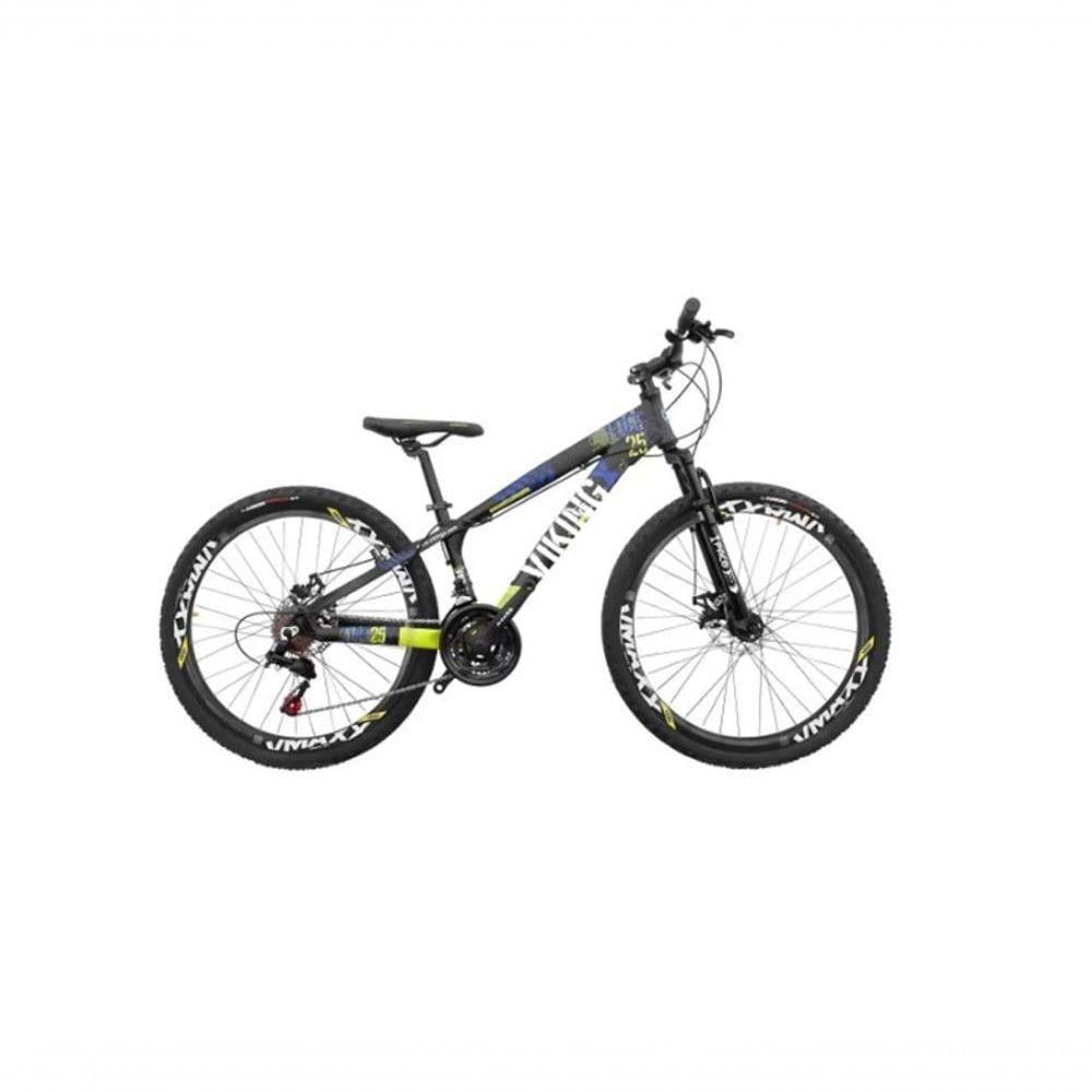 Bicicleta Viking Aro 26 Câmbio Importado 21v Vmaxx Preto Amarelo