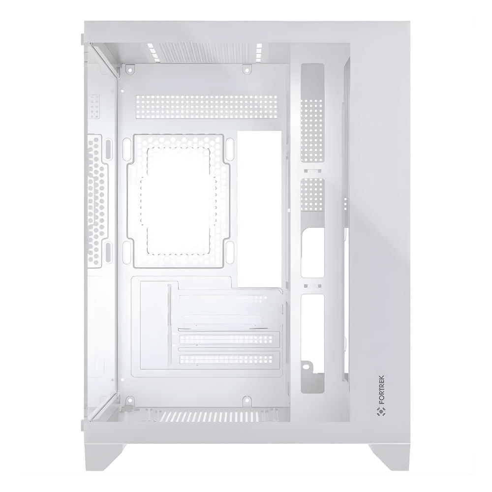 Gabinete Gamer Aquario Clarity Branco vidro + 7 Fans LED RGB
