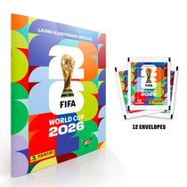 Kit Álbum Brochura com 12 Envelopes Copa do Mundo 2026 Panini