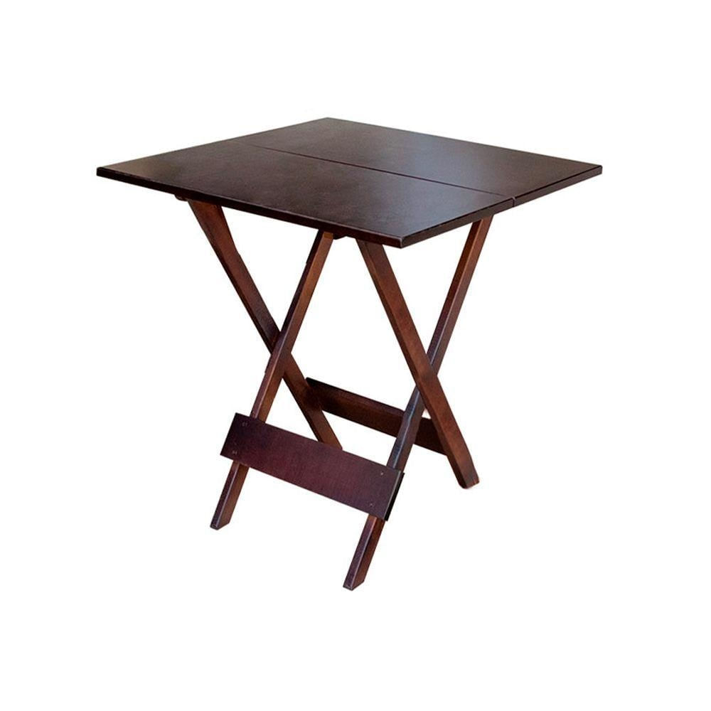 Mesa Para Bar E Café Dobravel De Madeira 60x60 - Imbuia - Marrom