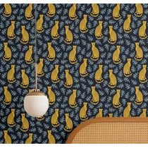 Papel de Parede Estampa Safari de Leopardo Selva Removível Vinil Autoadesivo Decorativo para Quarto e Sala Azul - S4Sassy