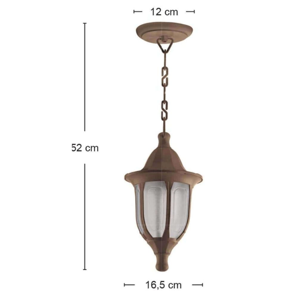 Kit 4 Luminárias Decorativas Pendentes Teto Marrom Plásticas Lâmpada E27 Dital