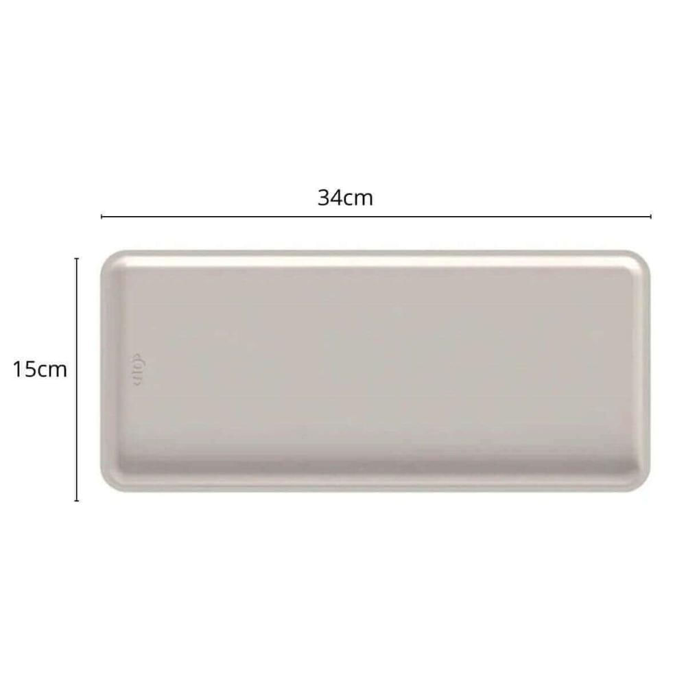 Kit 12 Bandejas Pratos Servir Porções Petiscos Entradas 34x15cm Plástico Bege Ou