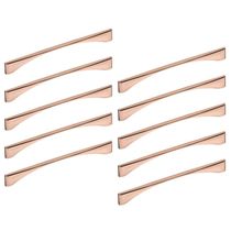 Kit 10 Puxadores Alça 192mm Zamac Rose Gold Luce para Móveis Cozinha Banheiro Quarto