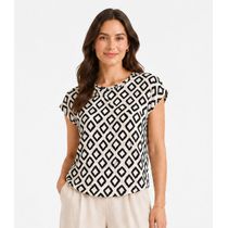 Blusa Feminina Estampada Rovitex Bege