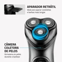 Barbeador Elétrico Mondial Preto Be02 Pr Bivolt