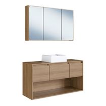 Gabinete de Banheiro Suspenso 110cm com Espelheira Lavinia c