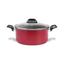 Caçarola Anis ProFlon Antiaderente 3,4L 22cm Tampa de Vidro Borgonha Brinox