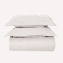 Colcha Queen com 2 Porta Travesseiros Cetim 100% Algodão Karsten 300 Fios Bossa Branco