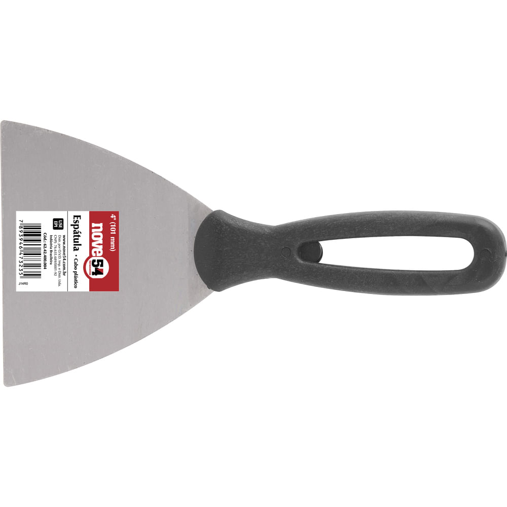 Espátula Betumadeira Aço Carbono 4 10,1Cm Cabo Plástico - N