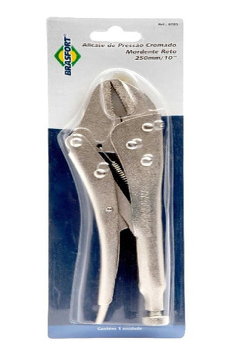 Alicate Pressao Brasfort Reto Cromado 10  Blister 8785
