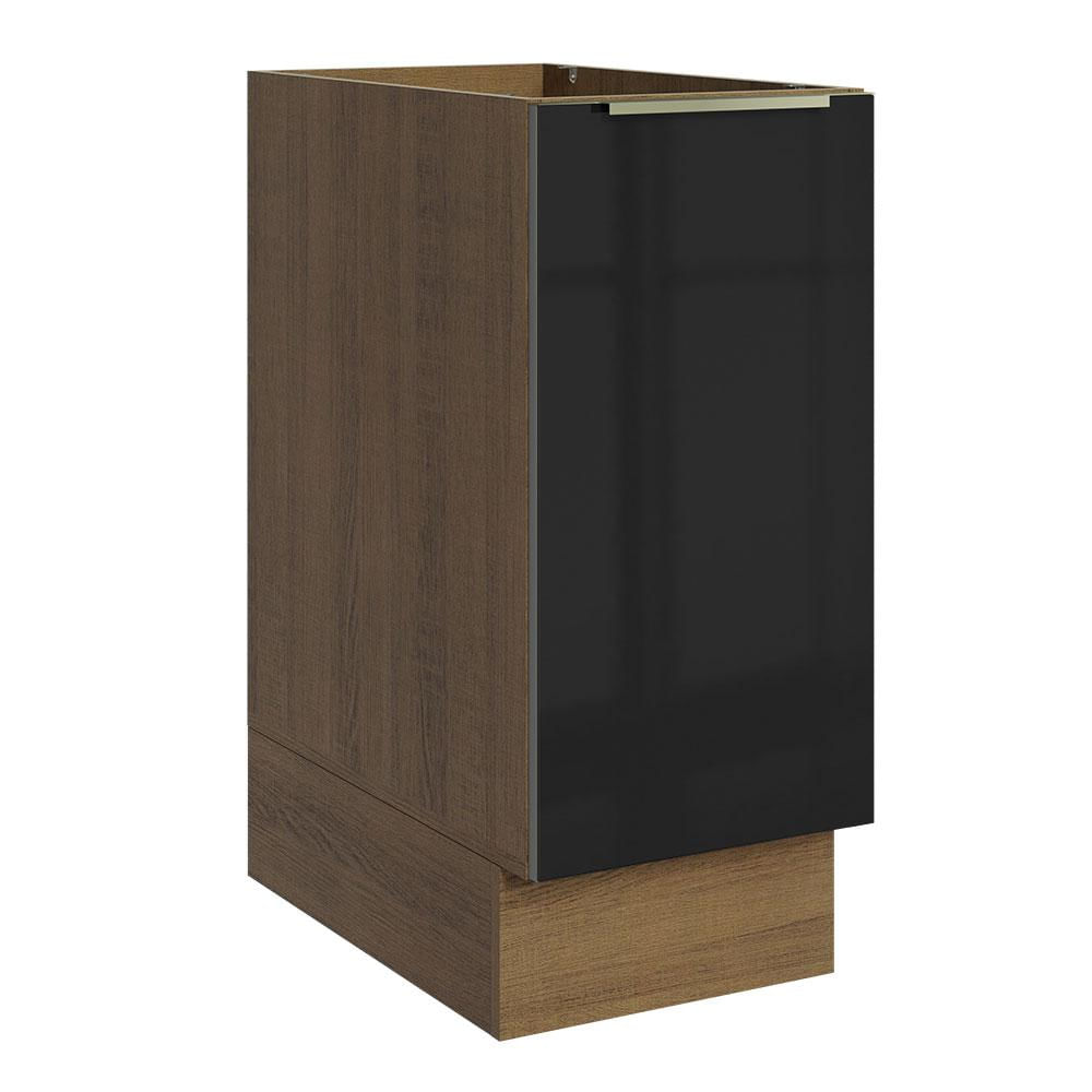 Balcão Madesa Lux 35 cm 1 Porta - Rustic/Preto