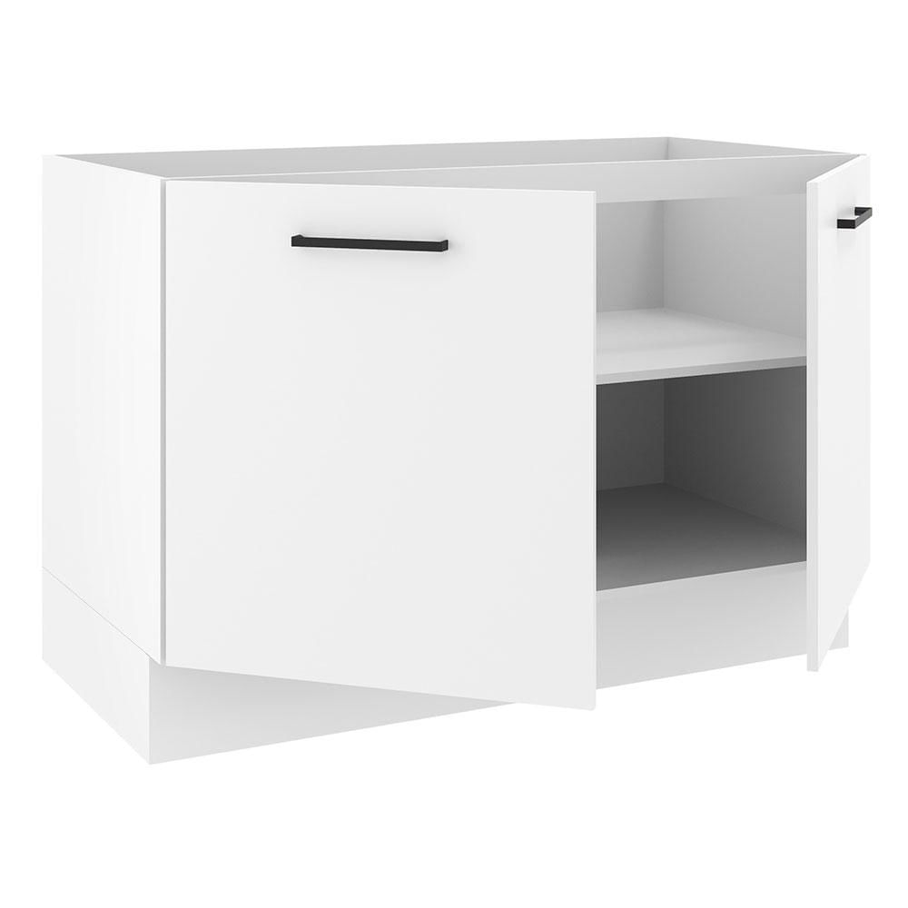 Balcão de Pia Madesa Agata 2 Portas - Branco Rustic/Branco