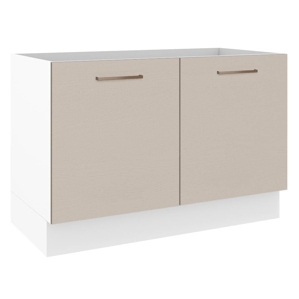 Balcão Gabinete de Pia 2 Portas Branco/Crema Agata Madesa