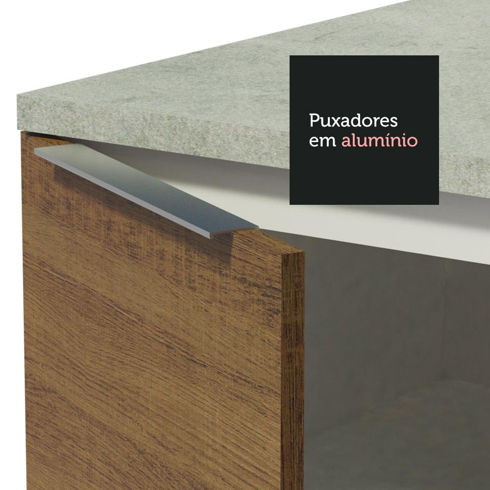 Balcão de Pia Madesa Stella 2 Portas - Branco/Rustic Branco/Rustic