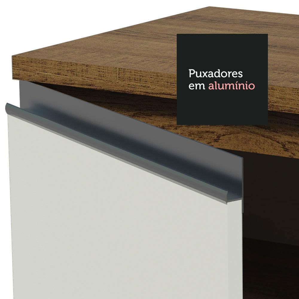 Balcão Gabinete de Pia Madesa Glamy 1 Porta e 2 Gavetas - Rustic/Branco Rustic/Branco