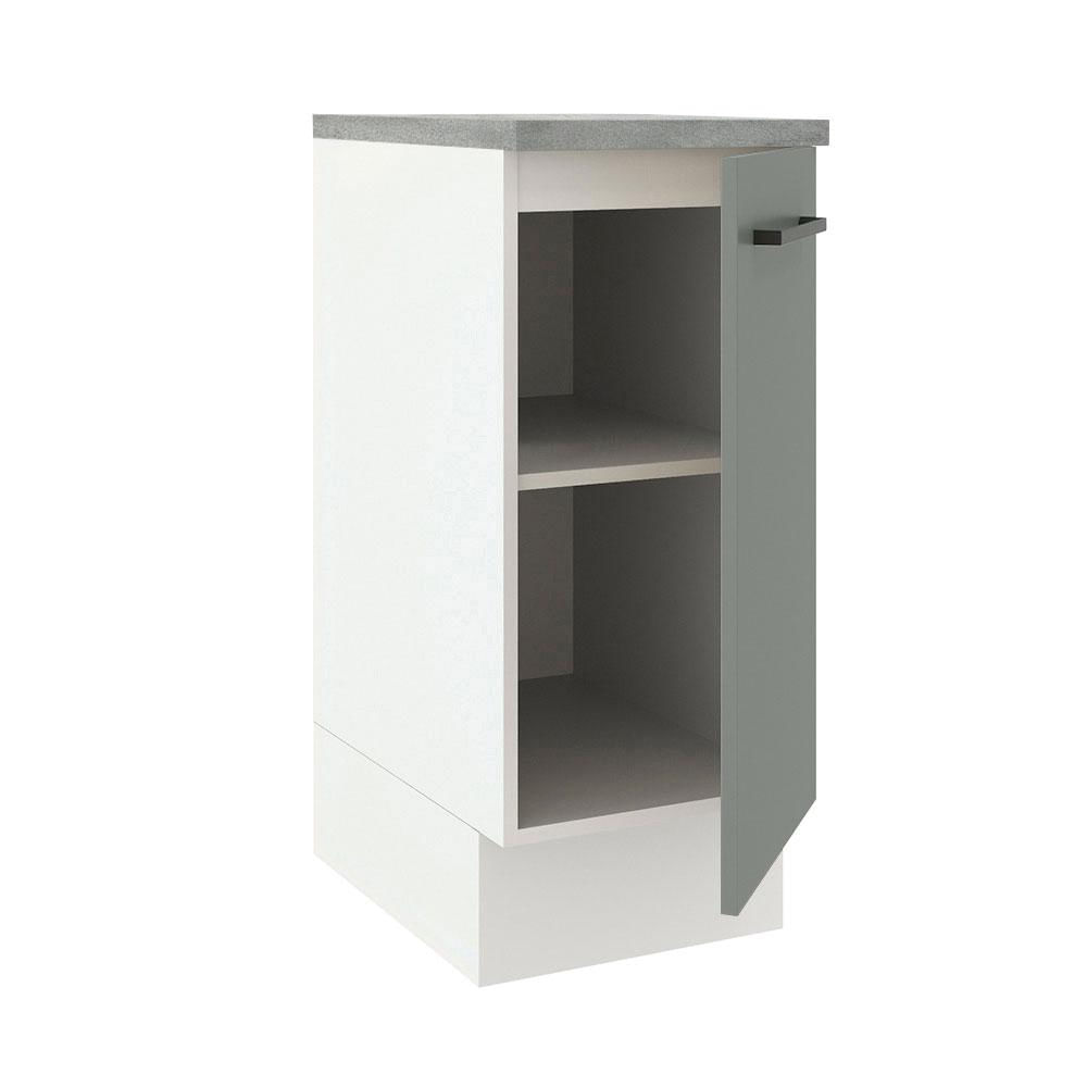 Balcão Madesa Agata 35 cm 1 Porta - Branco/Cinza Branco/Cinza