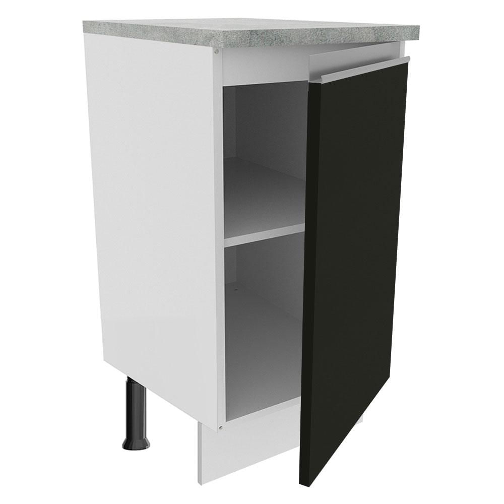 Balcão Madesa Glamy 40 cm 1 Porta - Branco/Preto Branco/Preto