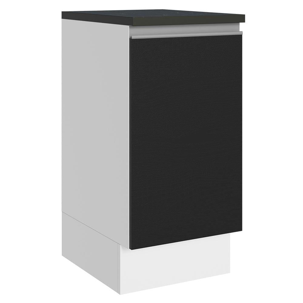 Balcão 100% MDF 40 cm 1 Porta Branco/Preto Acordes Madesa