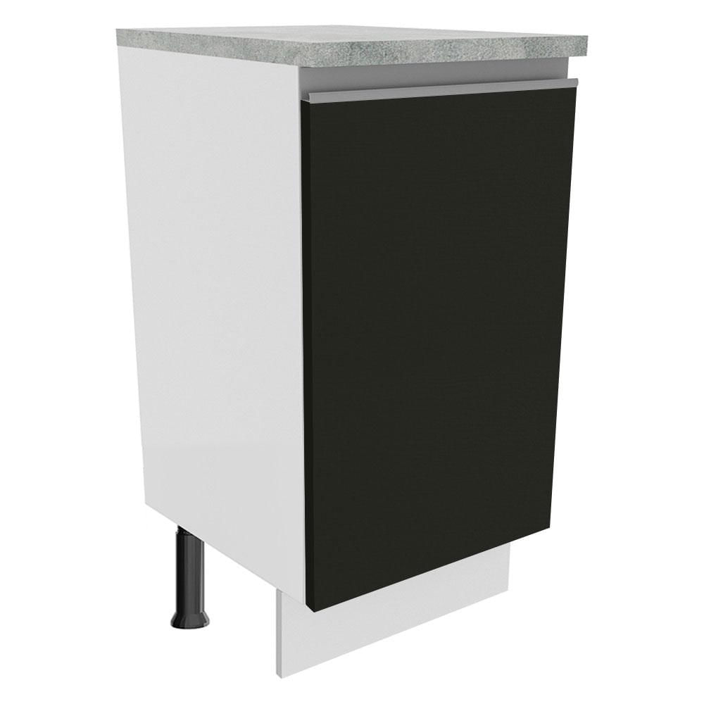 Balcão Madesa Glamy 40 cm 1 Porta - Branco/Preto Branco/Preto