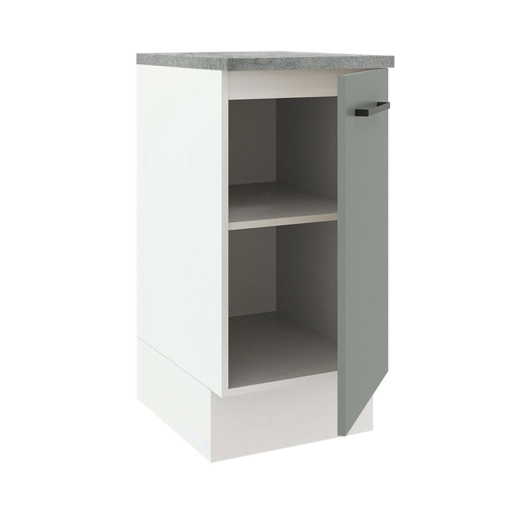 Balcão Madesa Agata 40 cm 1 Porta - Branco/Cinza Branco/Cinza