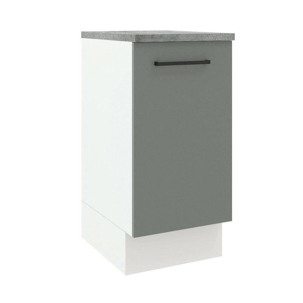 Balcão Madesa Agata 40 cm 1 Porta - Branco/Cinza Branco/Cinza