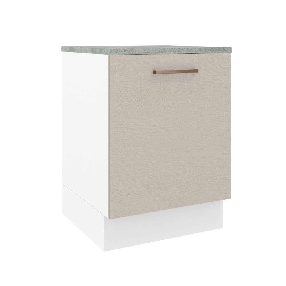 Balcão 60 cm 1 Porta Branco/Crema Agata Madesa