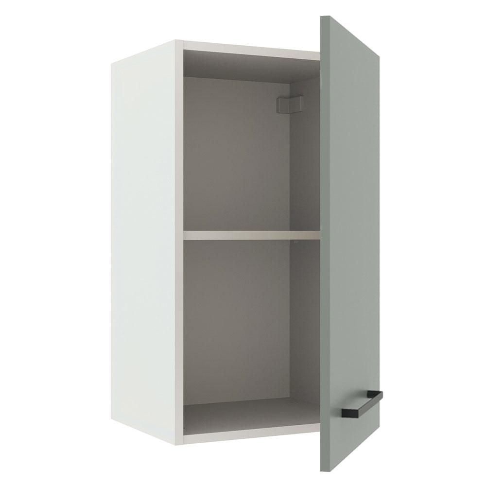 Armário Aéreo Madesa Agata 40 cm 1 Porta - Branco/Cinza Branco/Cinza