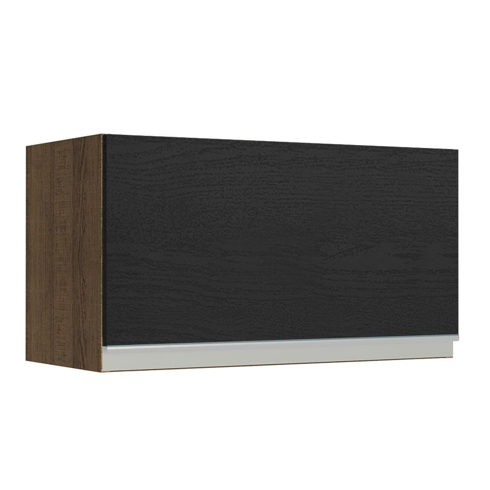 Armário Aéreo Madesa Glamy 60 cm 1 Porta - Rustic/Preto