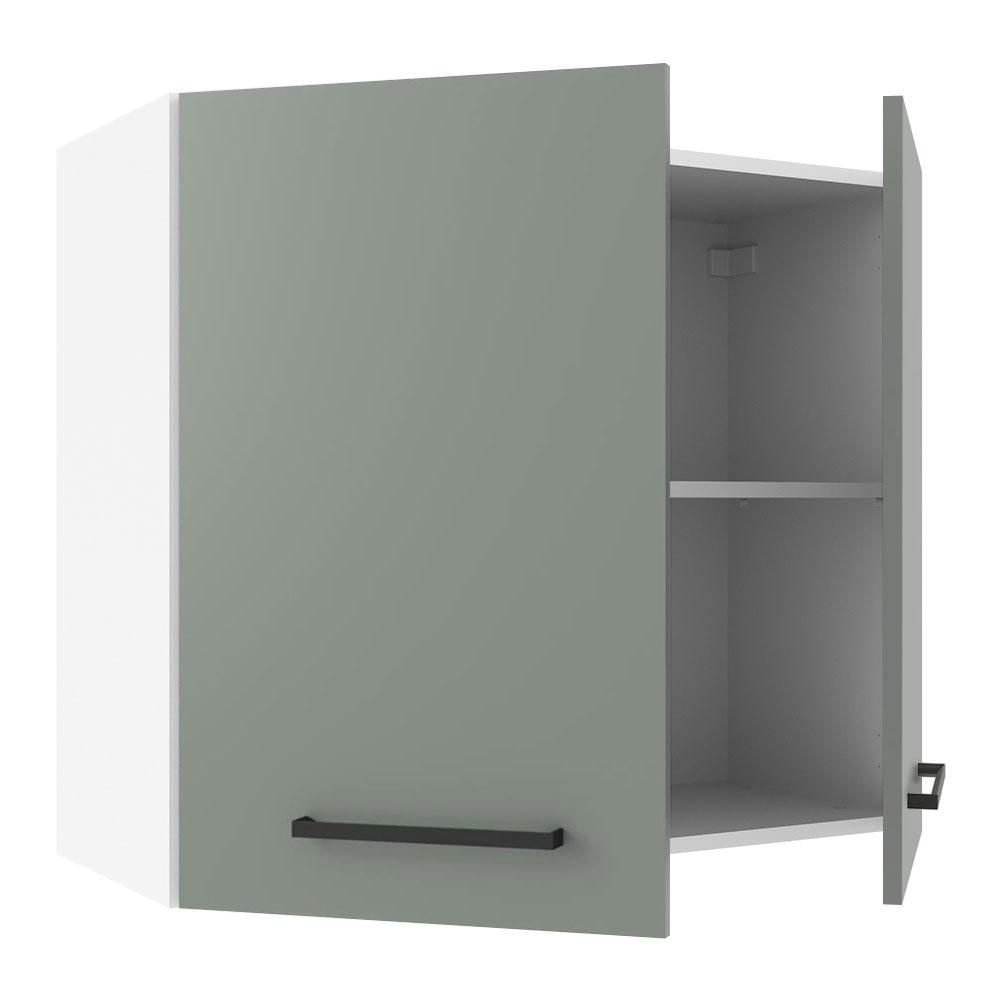 Armário Aéreo Madesa Agata 70 cm 2 Portas - Branco/Cinza Branco/Cinza