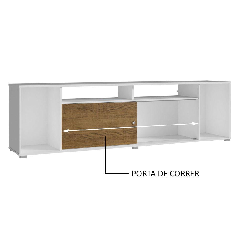 Rack para TV até 65 Polegadas Madesa Cancun - Branco/Rustic Branco/Rustic