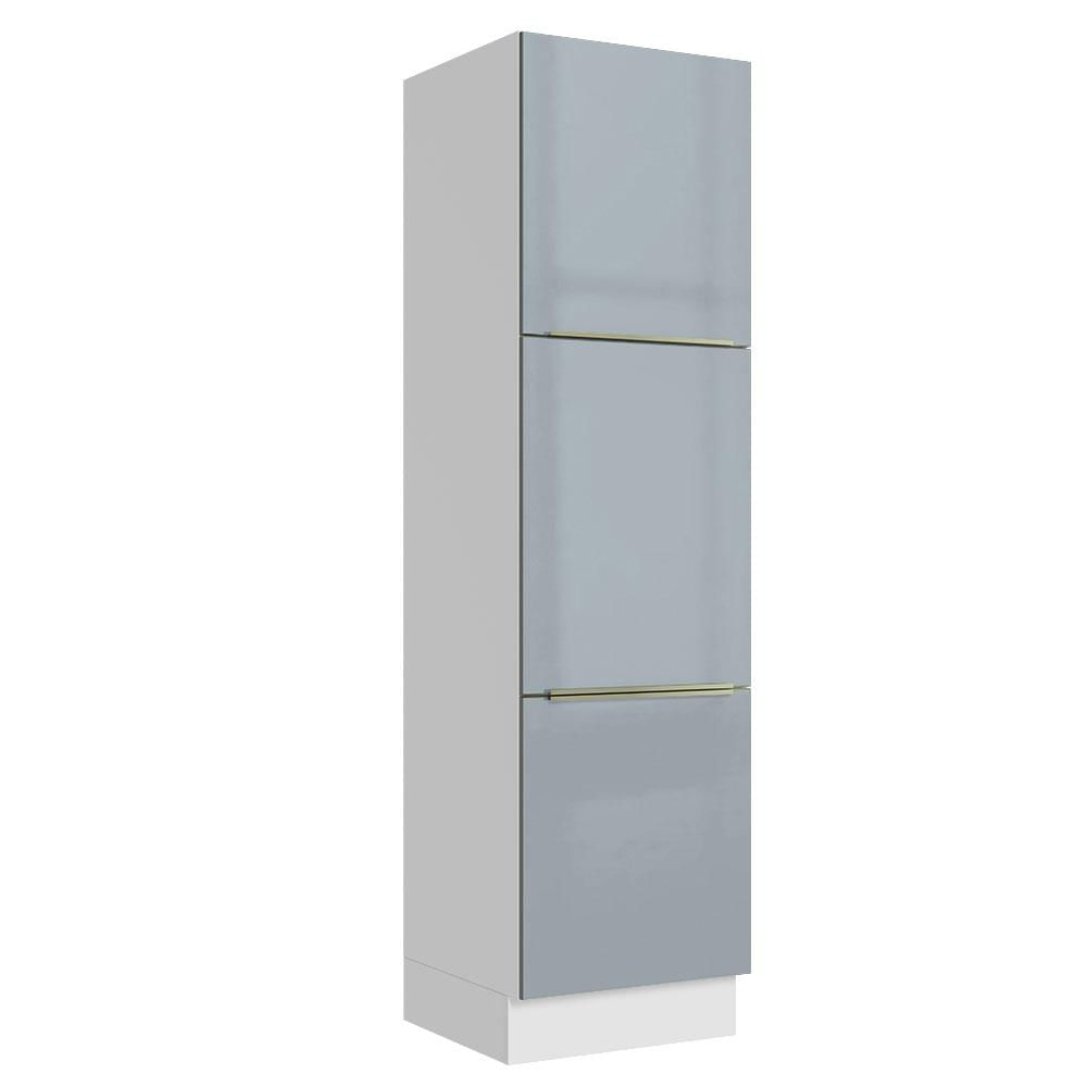 Paneleiro Madesa Lux 60 cm 3 Portas - Branco/Cinza