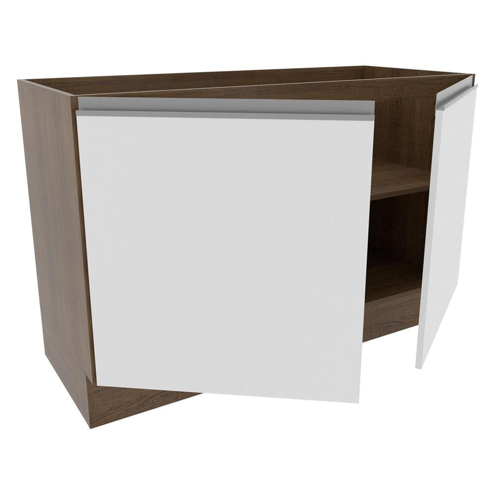 Balcão Gabinete de Pia Madesa Glamy 2 Portas - Rustic/Branco Rustic/Branco