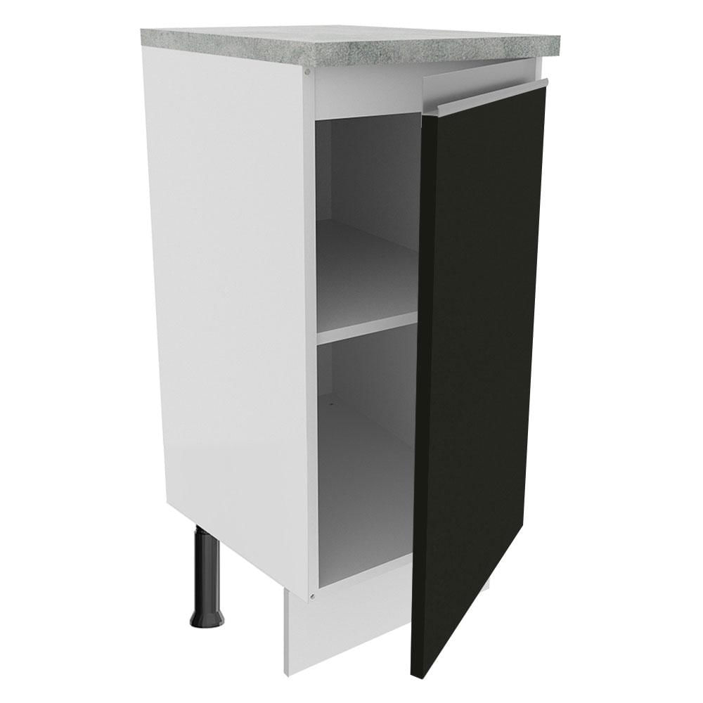 Balcão Madesa Glamy 35 cm 1 Porta - Branco/Preto Branco/Preto