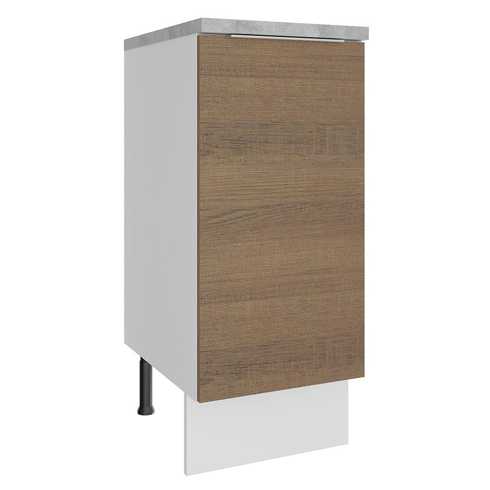 Balcão Madesa Stella 35 cm 1 Porta - Branco/Rustic