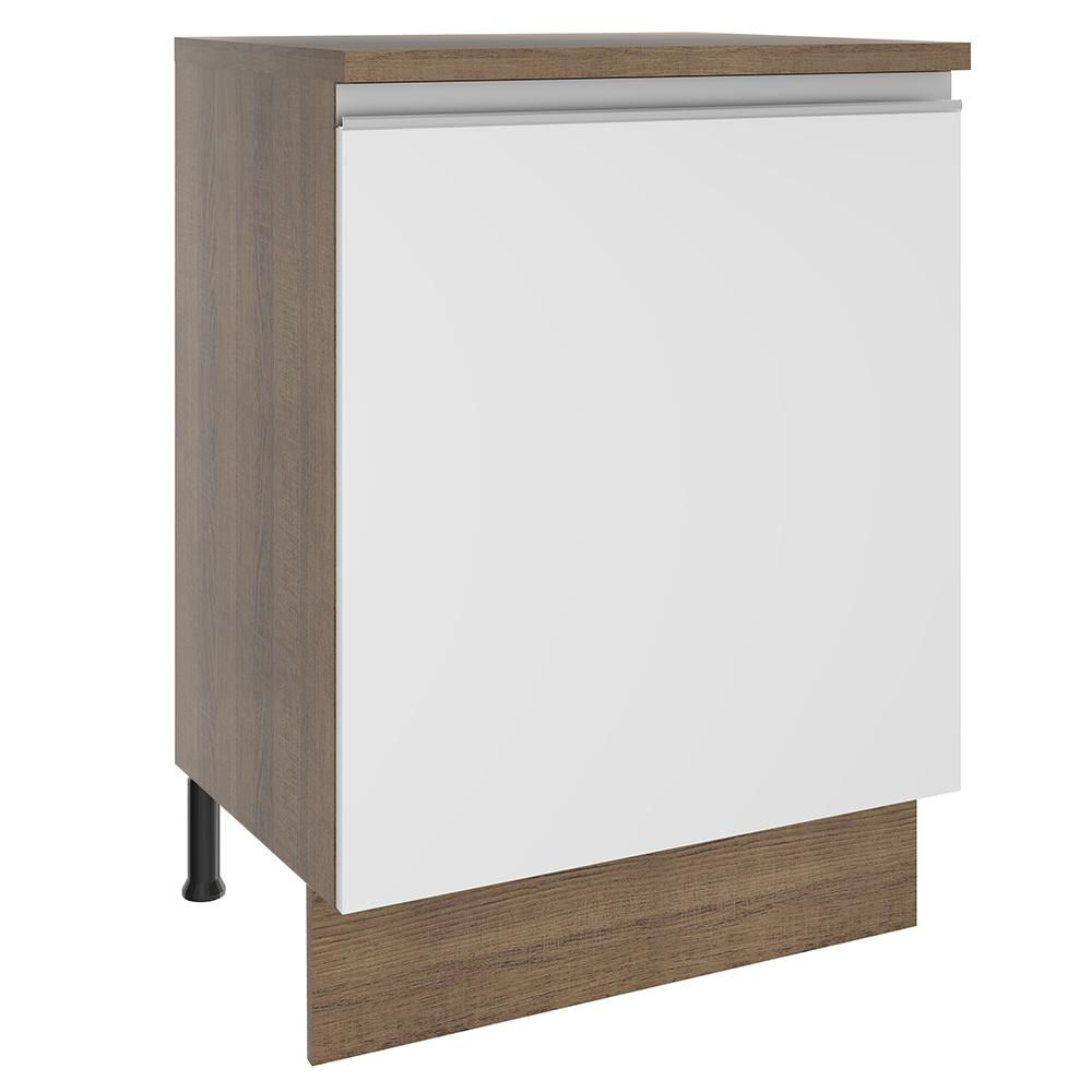 Balcão Madesa Glamy 60 cm 1 Porta - Rustic/Branco