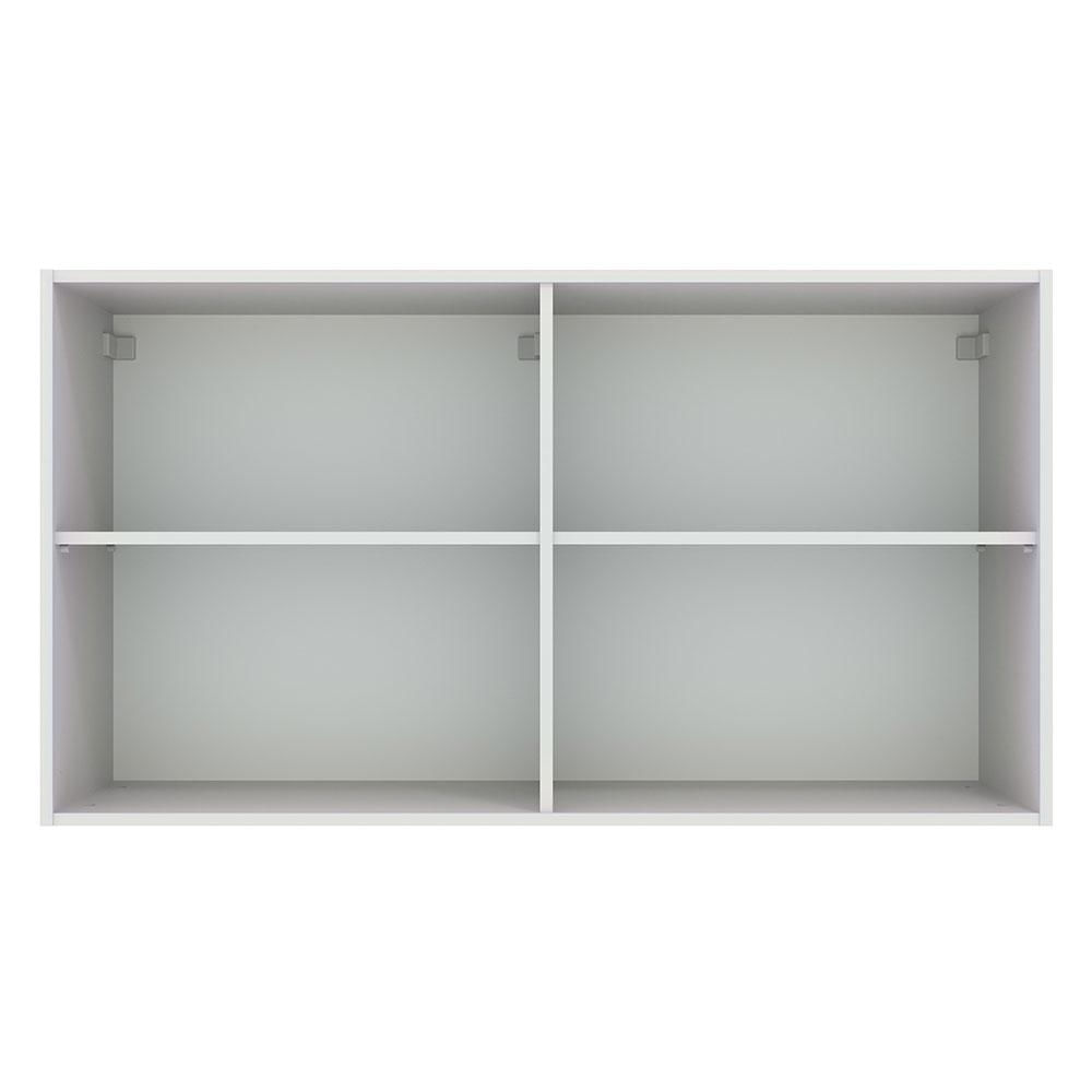 Armário Aéreo Madesa Agata 120 cm 2 Portas - Branco/Cinza Branco/Cinza