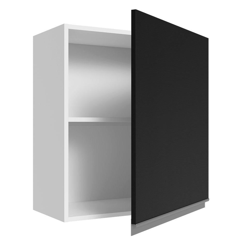 Armário Aéreo 100% MDF 60 cm 1 Porta Branco/Preto Acordes Madesa Branco/Preto