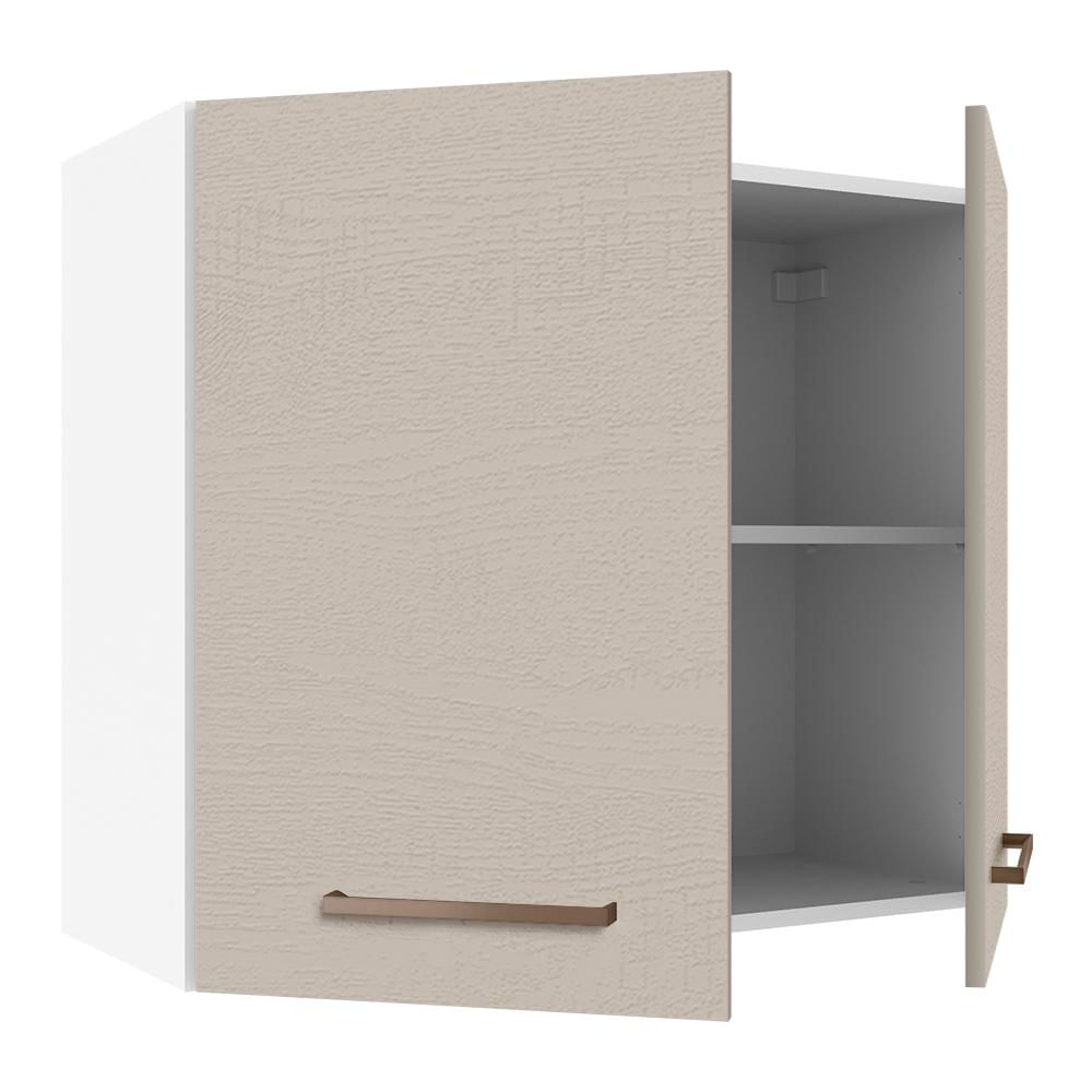 Armário Aéreo 80 cm 2 Portas Branco/Crema Agata Madesa Branco/Crema