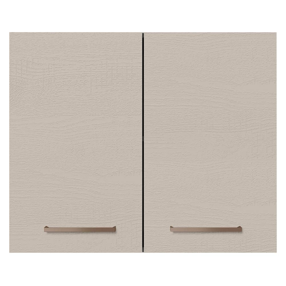 Armário Aéreo 80 cm 2 Portas Branco/Crema Agata Madesa Branco/Crema