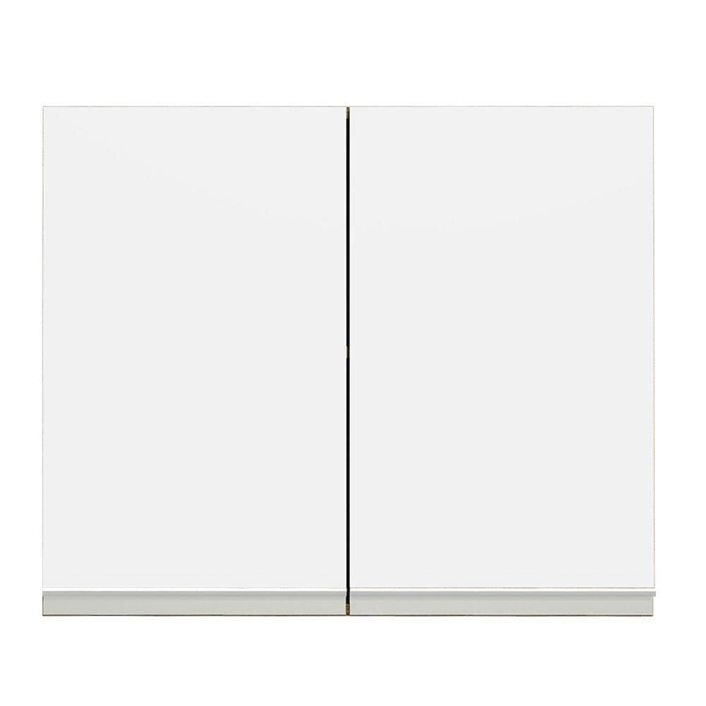 Armário Aéreo Madesa Glamy 80 cm 2 Portas - Rustic/Branco Rustic/Branco