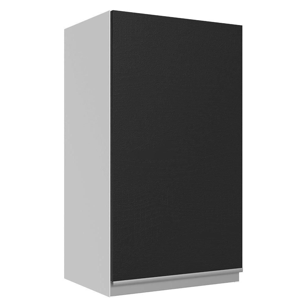 Armário Aéreo 100% MDF 35 cm 1 Porta Branco/Preto Acordes Madesa