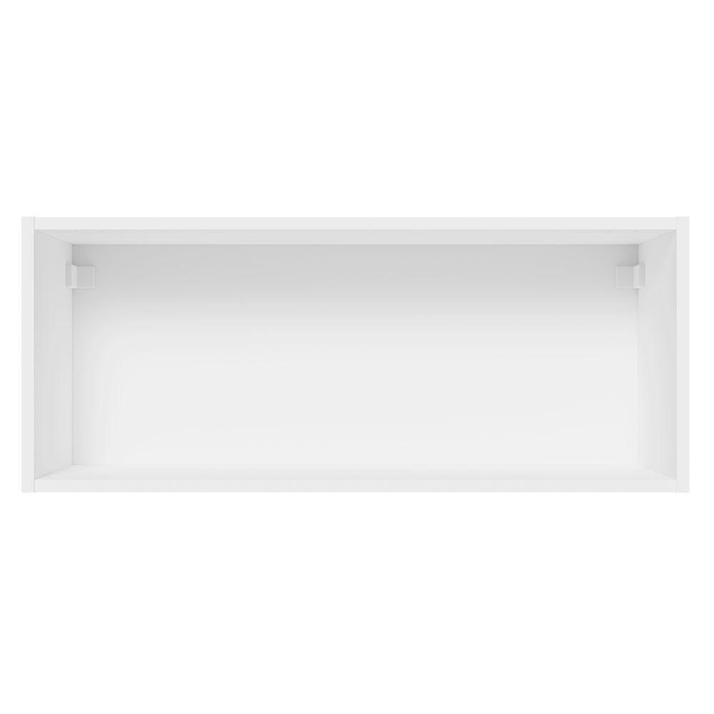 Armário Aéreo 100% MDF 80 cm 1 Porta Basculante Branco/Preto Acordes Madesa Branco/Preto