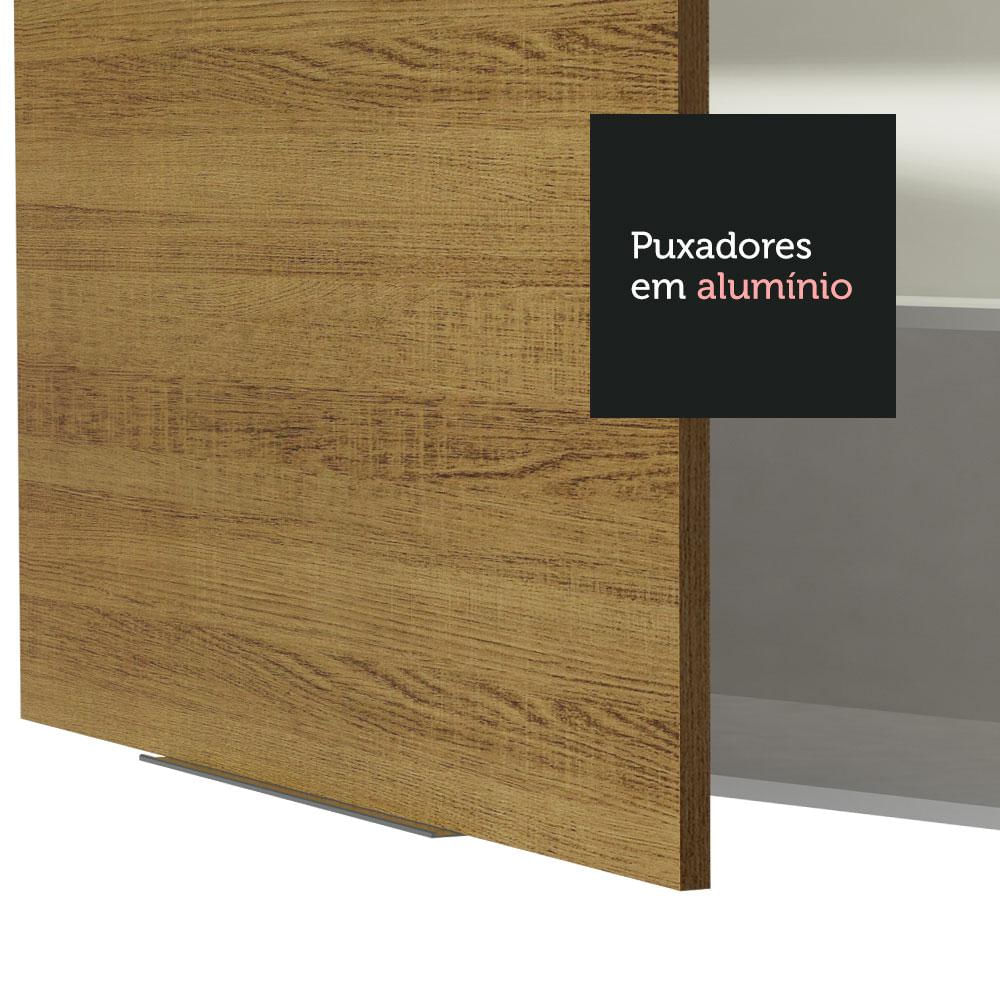 Armário Aéreo Madesa Stella 120 cm 2 Portas - Branco/Rustic Branco/Rustic