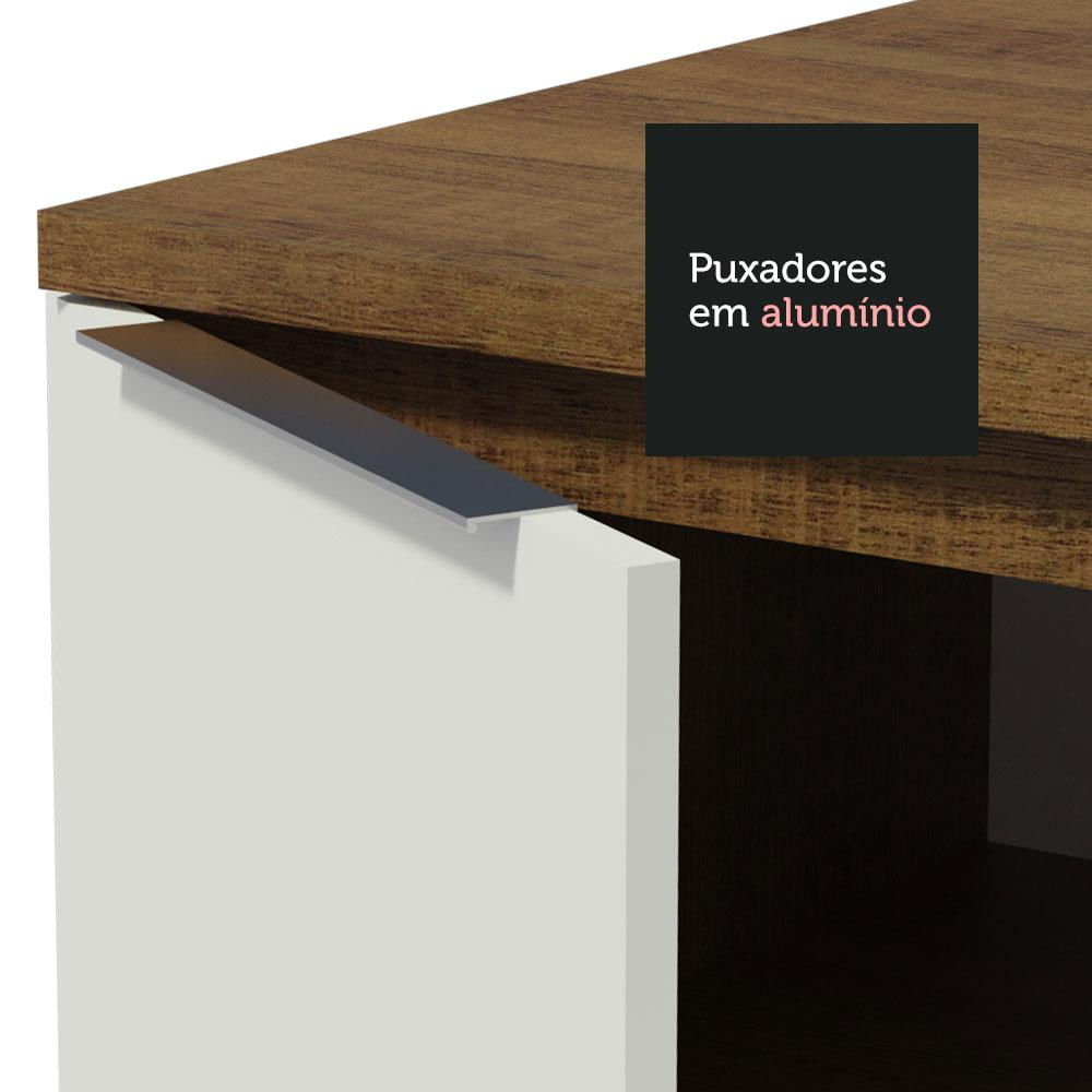 Balcão de Pia Madesa Stella 2 Portas e 3 Gavetas - Rustic/Branco Rustic/Branco